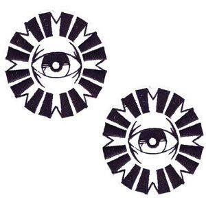 2-PACK EYE DESIGN BADGES IRON ON PATCHES EYEBALL